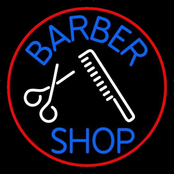 Barber Salon Round Neon Sign